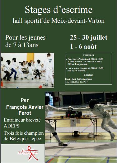Stage d'escrime Meix devant virton