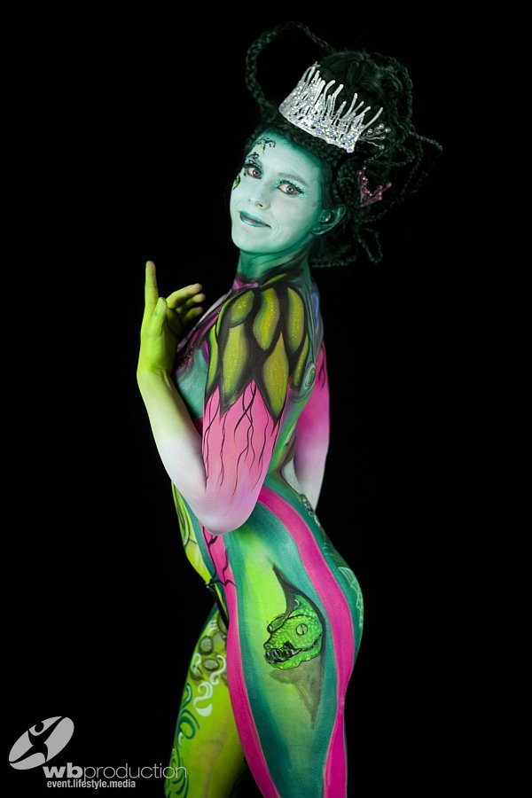 Magali brille au championnat d'Europe de Bodypainting.