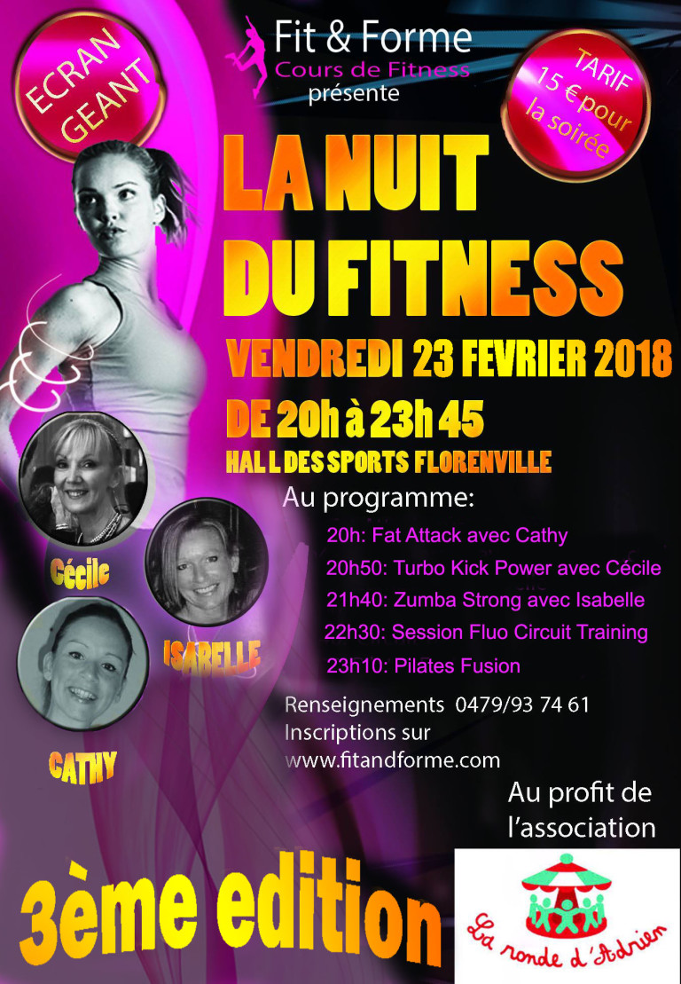 LA 3eme EDITION DE LA NUIT DU FITNESS RECOLTE DES FONDS POUR L’ASSOCIATION LA RONDE D’ADRIEN à FlorenVille