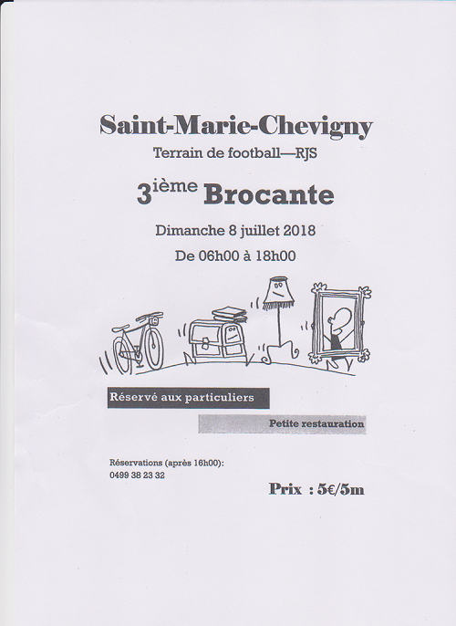 Brocantes Saint-Marie-Chevigny le 08 juillet