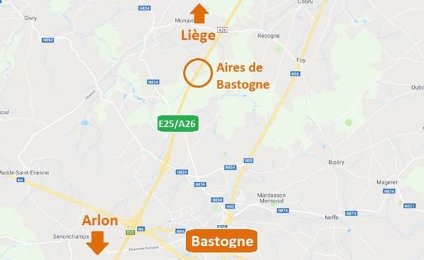E25/A26 – Bastogne : fermeture des deux aires autoroutières