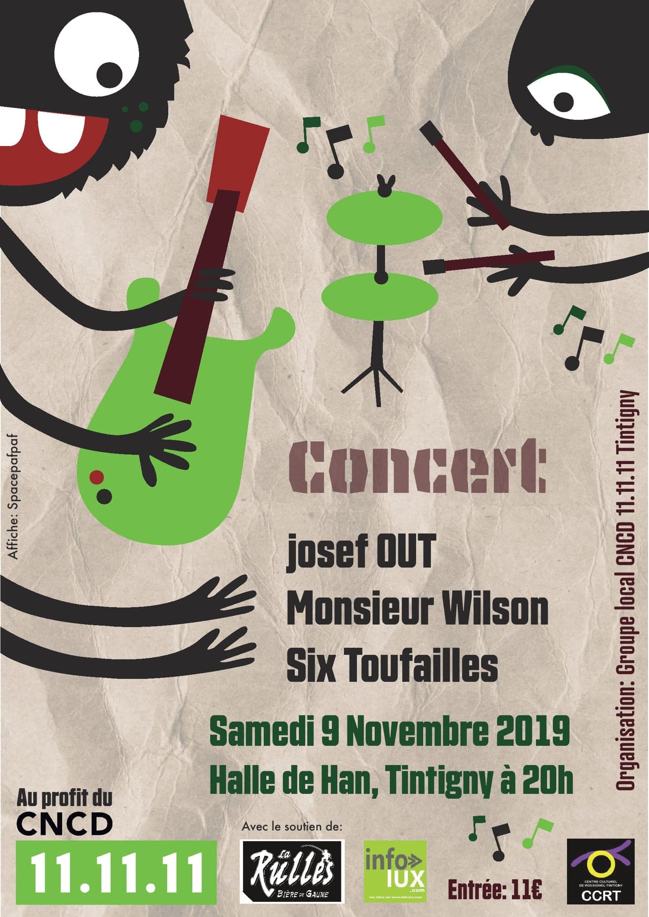 Tintigny : concerts rock au profit de l’opération 11.11.11