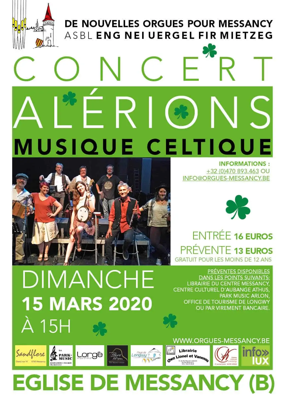 Concert de musique celtique à l’Eglise de Messancy