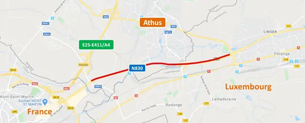 Aubange : fermeture de deux semaines du  carrefour N830