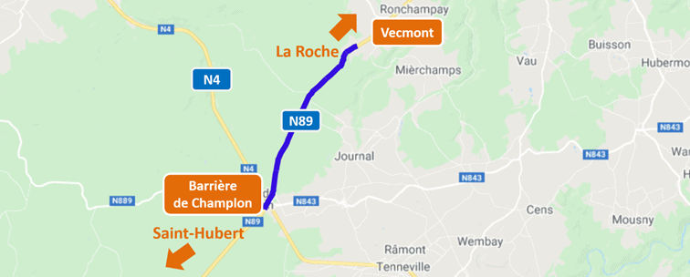 N89 – Réhabilitation du revêtement entre la Barrière de Champlon et Vecmont