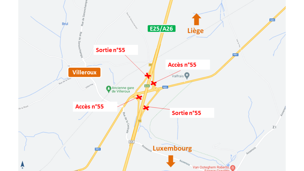 autoroute E25/A26 Sortie Villeroux
