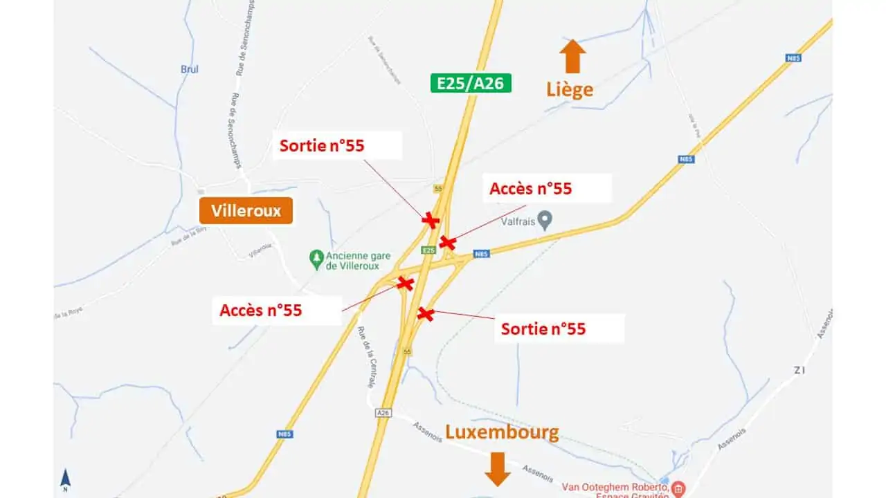 E25 E411 Travaux