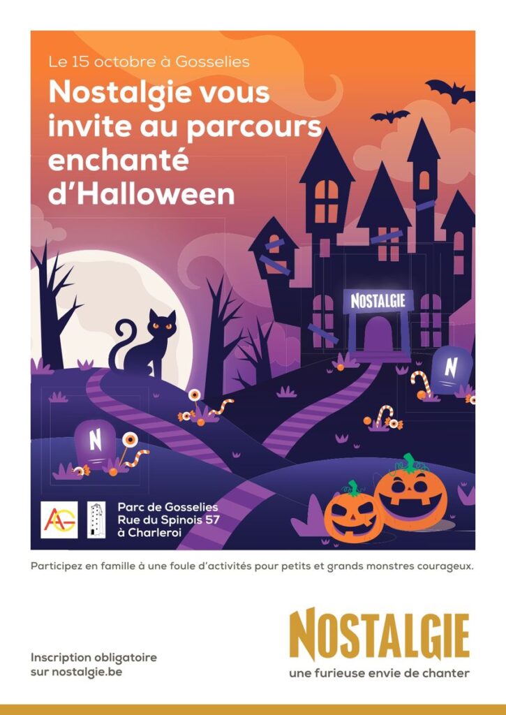 Nostalgie présente le parcours enchanté d’Halloween à Jette et dans cinq autres villes wallonnes.