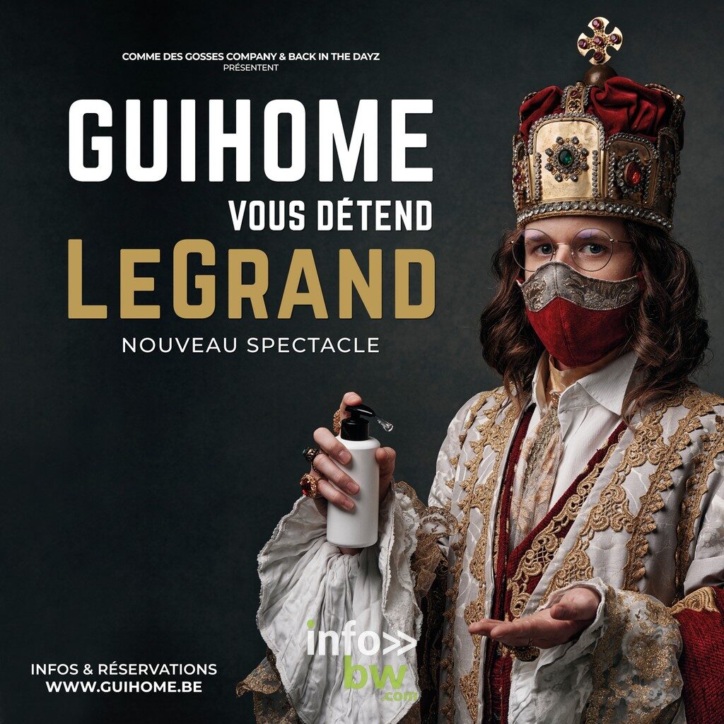"GuiHome vous détend".  Son nouveau spectacle qui fait l'unanimité débarque prochainement à Bruxelles, Mons, Liège, Charleroi, La Louvière, ...