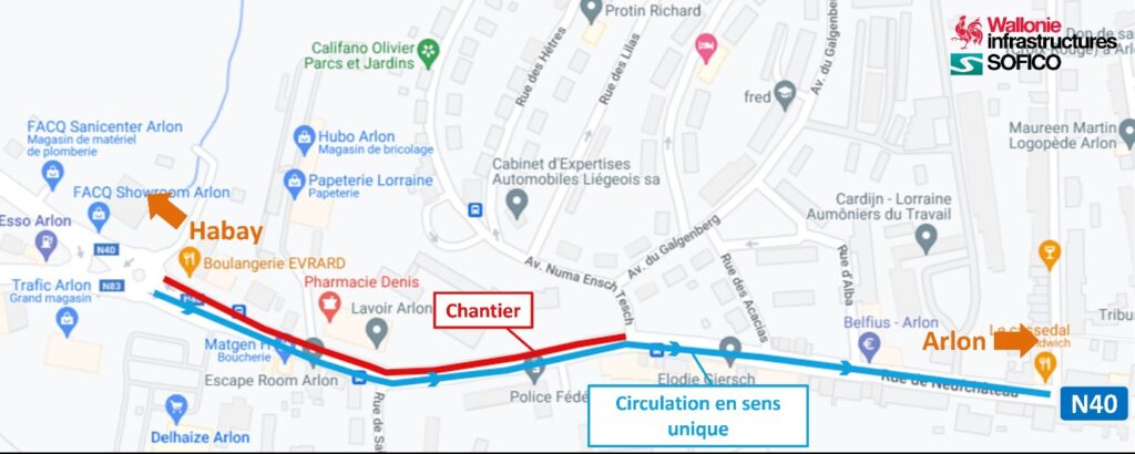 Arlon Chantier Rue de Neufchâteau
