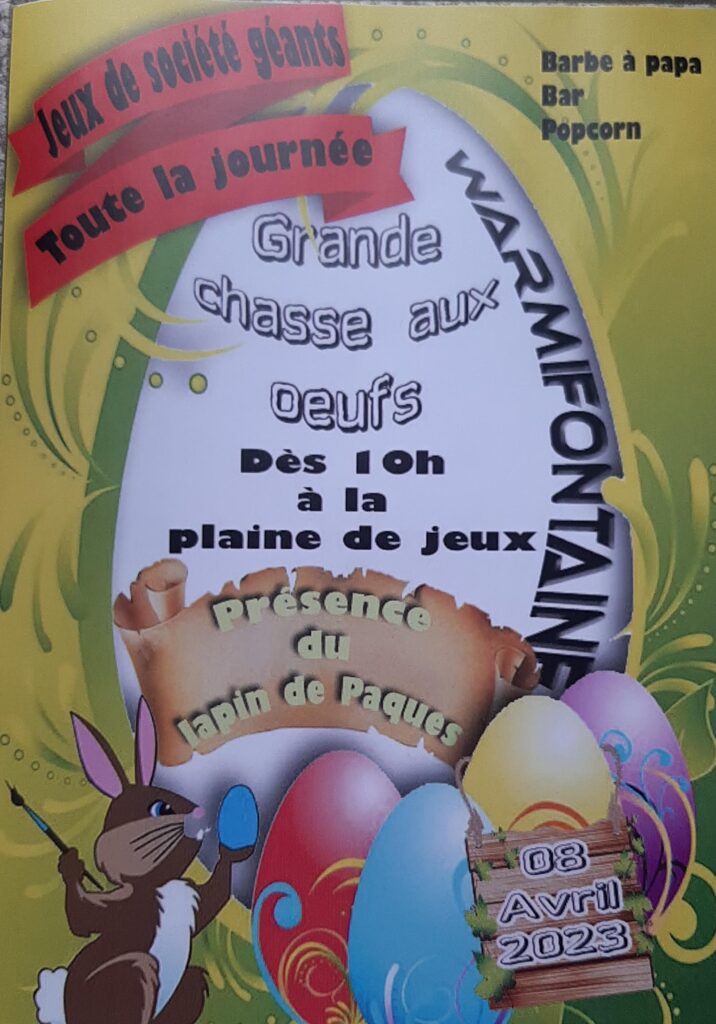 affiche chasse aux oeufs Warmifontaine