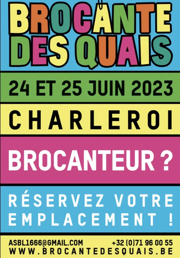 Près de 250.000 personnes se pressent chaque années à la Brocante des Quais à Charleroi! Cette année, le rendez-vous est fixé le weekend des 24 et 25 juin!