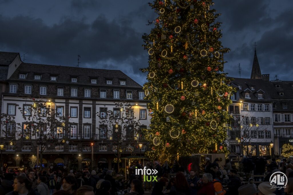 Le grand sapin de la place Kléber, à Strasbourg