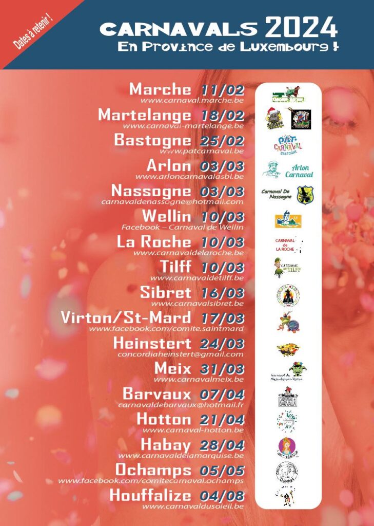 Carnaval en province de Luxembourg , info , date , lieu , 