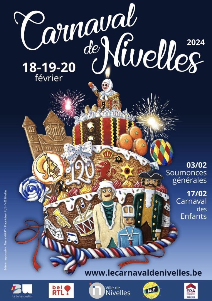 Le Carnaval de Nivelles 2024 : retour en force du Folklore et de la fête! Découvrez le programme de cette 120ème édition!  Une affiche alléchante! 