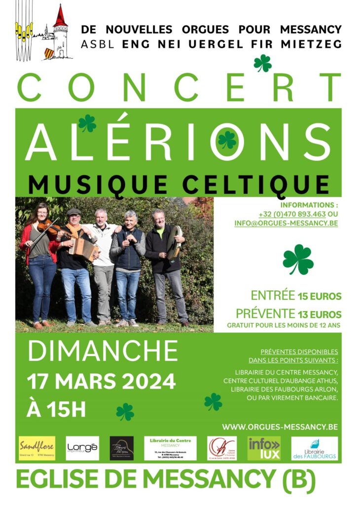 Célébrez la Saint Patrick en Musique avec l'Ensemble ALERIONS à Messancy