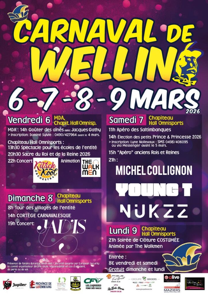 Wellin > Carnaval 2026 > Programme