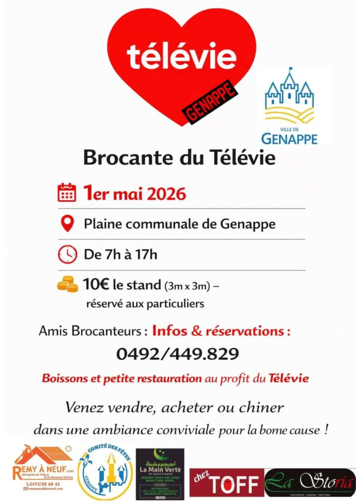 Genappe > Brocante > Télévie
