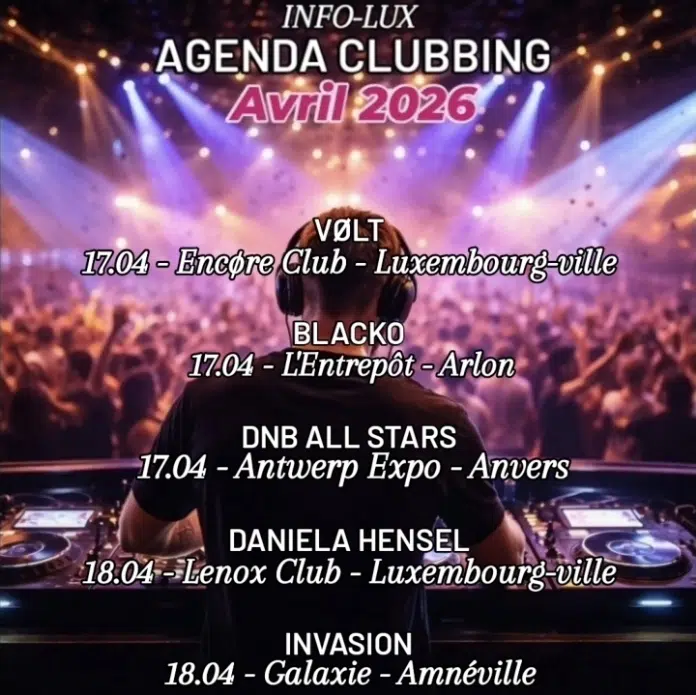 Agenda Clubbing Avril 2026 (3/4)