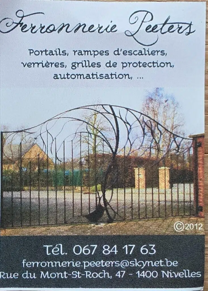 Nivelles > Art en Chemin > Ferronnerie Peeters