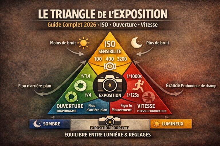 Le Triangle de l'Exposition — Guide Complet 2026 : ISO, Ouverture, Vitessev