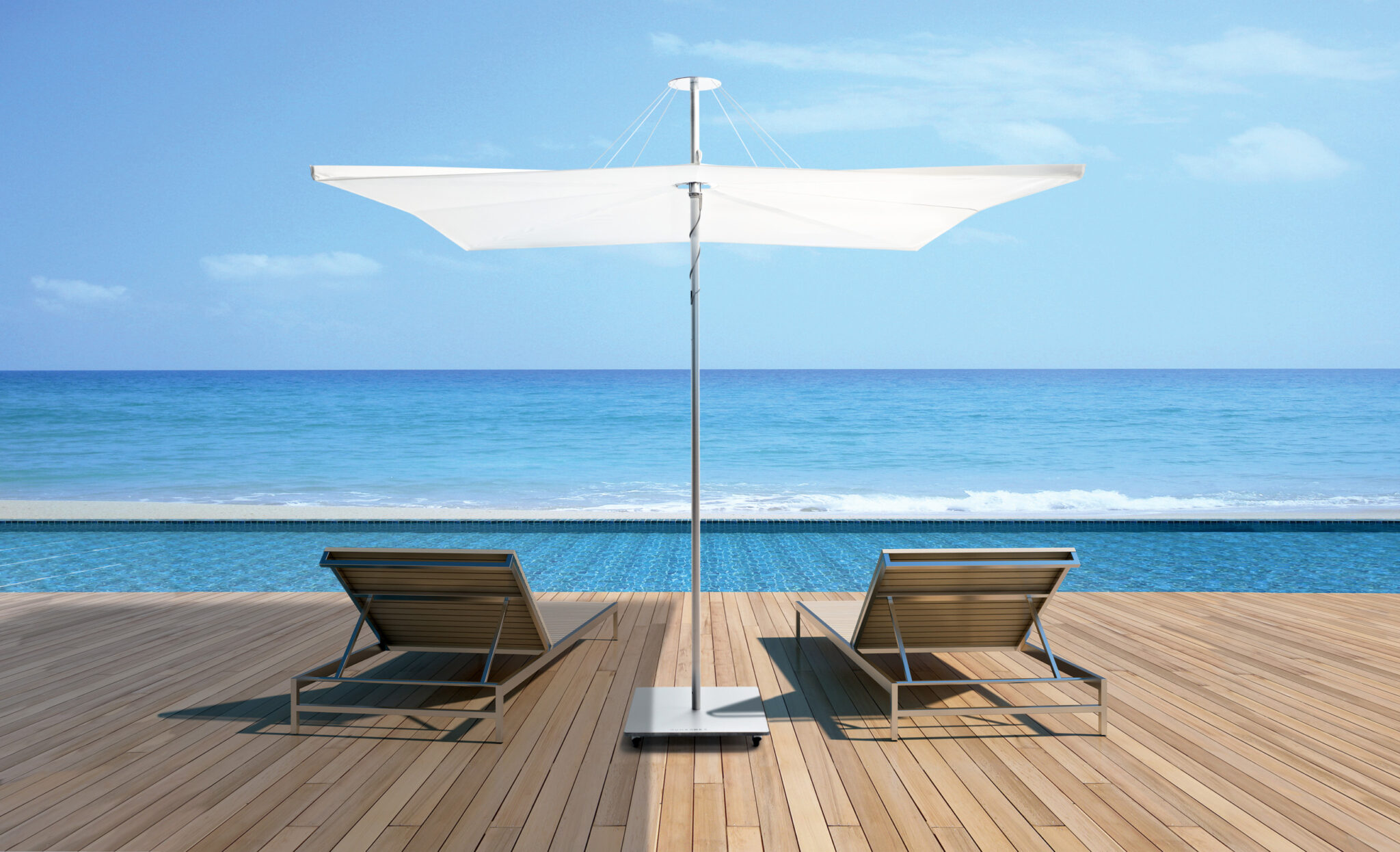 Parasol Infina Umbrosa mat central jardin design minimaliste - WB Outdoor Concept