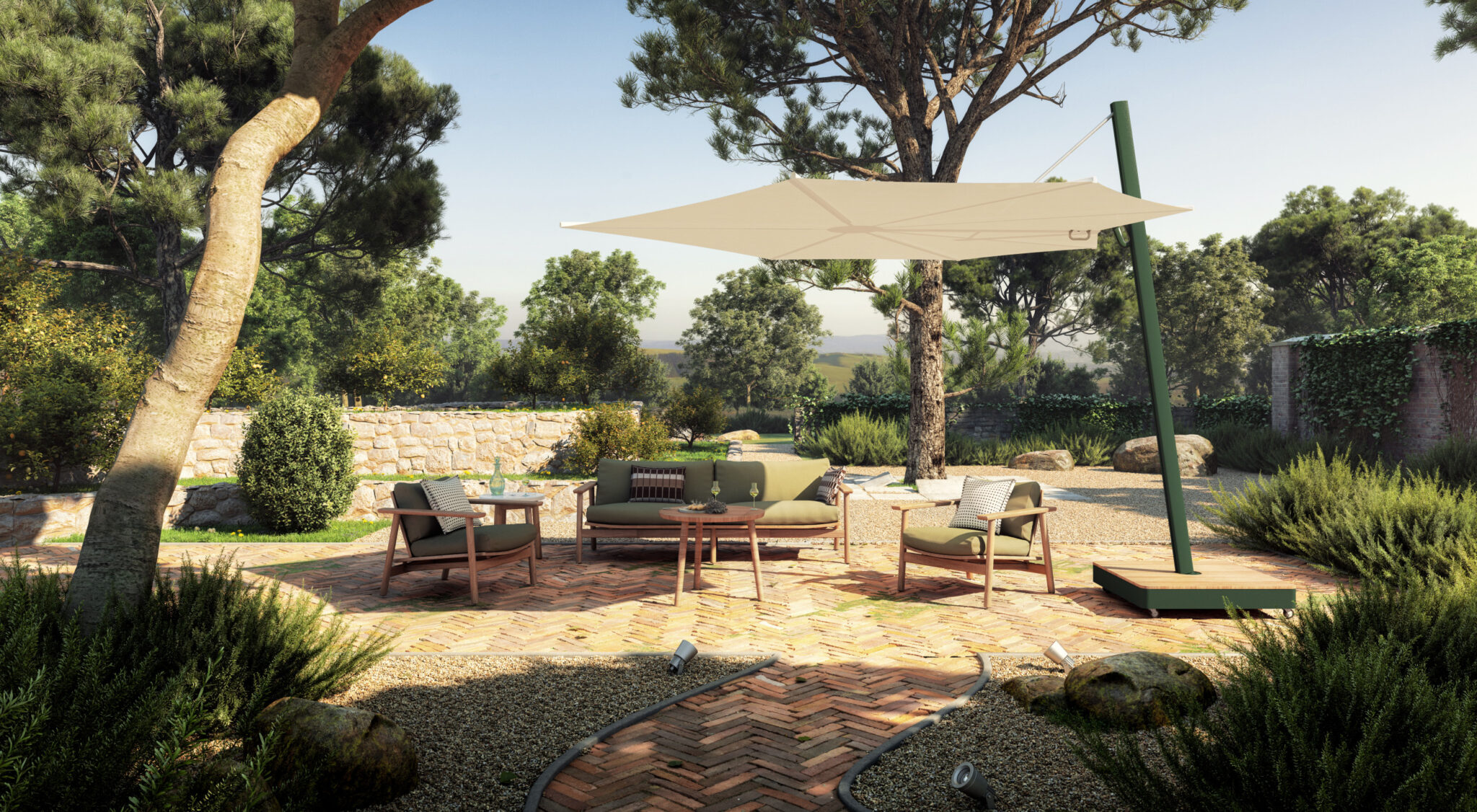 Parasol deporte Versa UX Umbrosa terrasse residentielle - WB Outdoor Concept