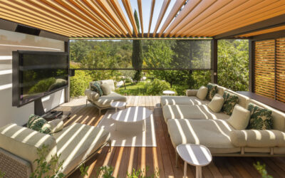 Pergola Algarve Renson au Luxembourg : la grande terrasse haut de gamme couplable 6 x 6 m sans colonne, par WB Outdoor Concept