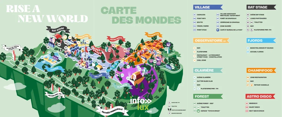 Plan du parc Francofolies Esch Alzette 2026