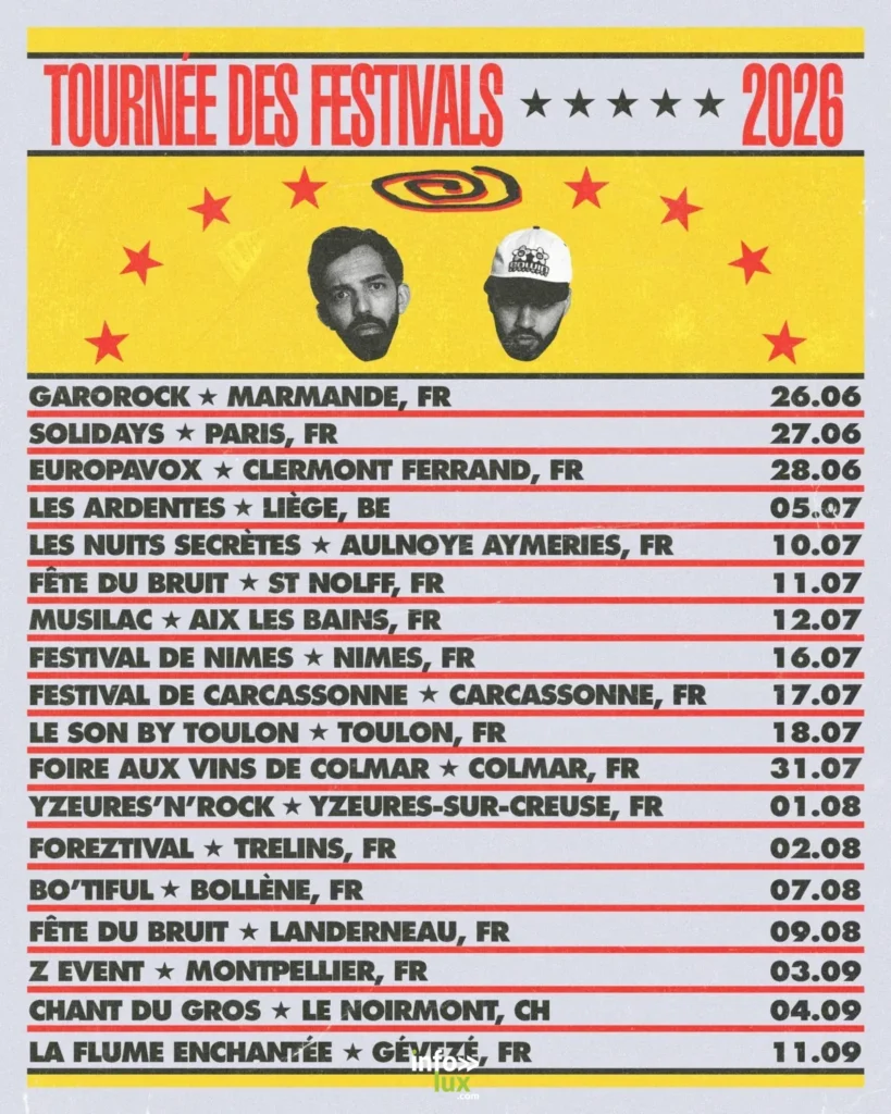 Dates tournée festivals Bigflo et Oli 2026