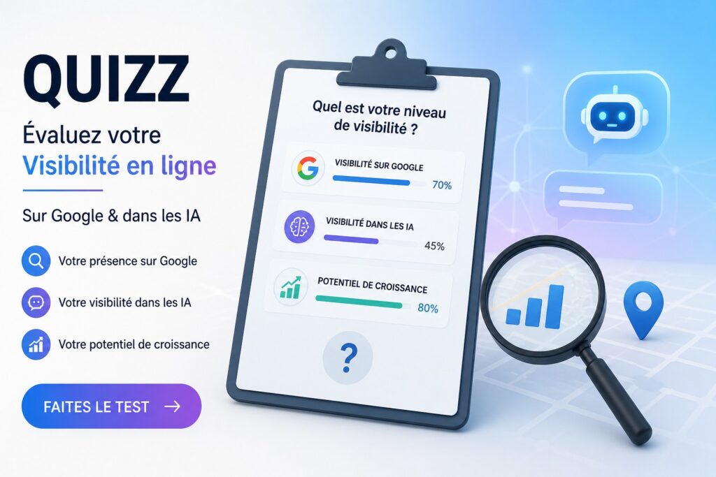 Quiz visibilité web — SEO, GEO, AEO