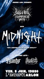 Midnight + Palantyr + Asathor a L'Entrepot - 2026-06-05 - L'Entrepot Arlon