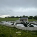 Clarificateur de la nouvelle station d'epuration d'Udange a Arlon, traitement par boues activees, mai 2026