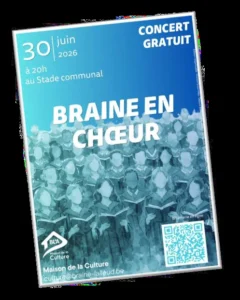 Affiche Braine en chœur, concert gratuit le 30 juin 2026