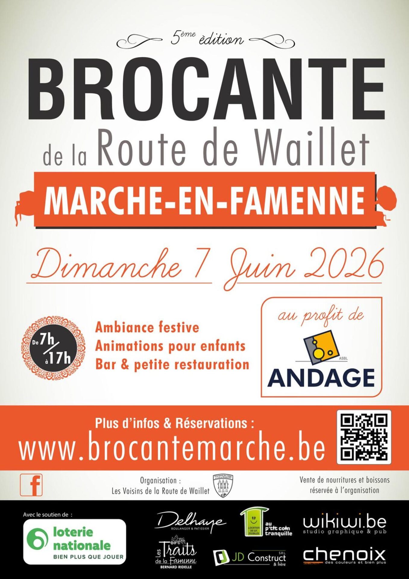 Affiche officielle BROCANTE de la Route de Waillet 2026