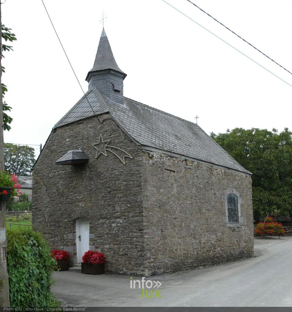 Vue rapprochée de la chapelle d'Hubermont