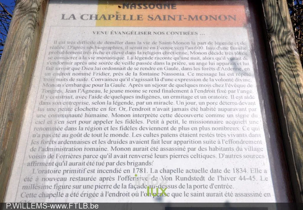 La chapelle Saint-Monon dans le village de Nassogne