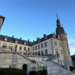 Façade et tour du château de Mirwart restauré, près de Saint-Hubert