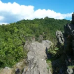 Le Herou, crete rocheuse dans les gorges de l'Ourthe a Houffalize (Nadrin), province de Luxembourg