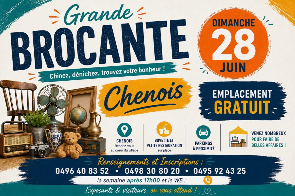 CHENOIS > Brocante > Brocante à Chenois 2026 - affiche