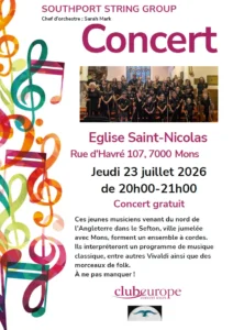 Concert du Southport String Group à Mons