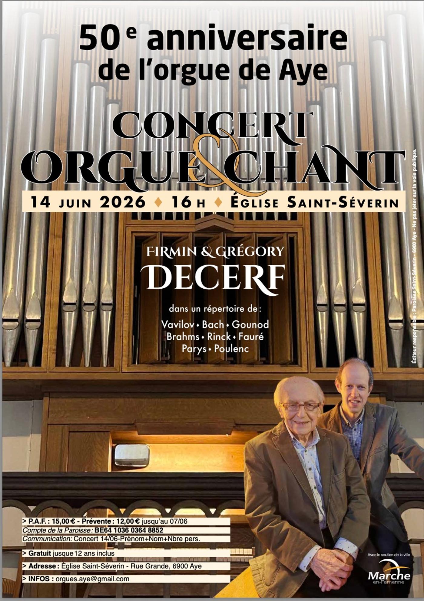 Affiche officielle Concert: Orgue & chant 2026