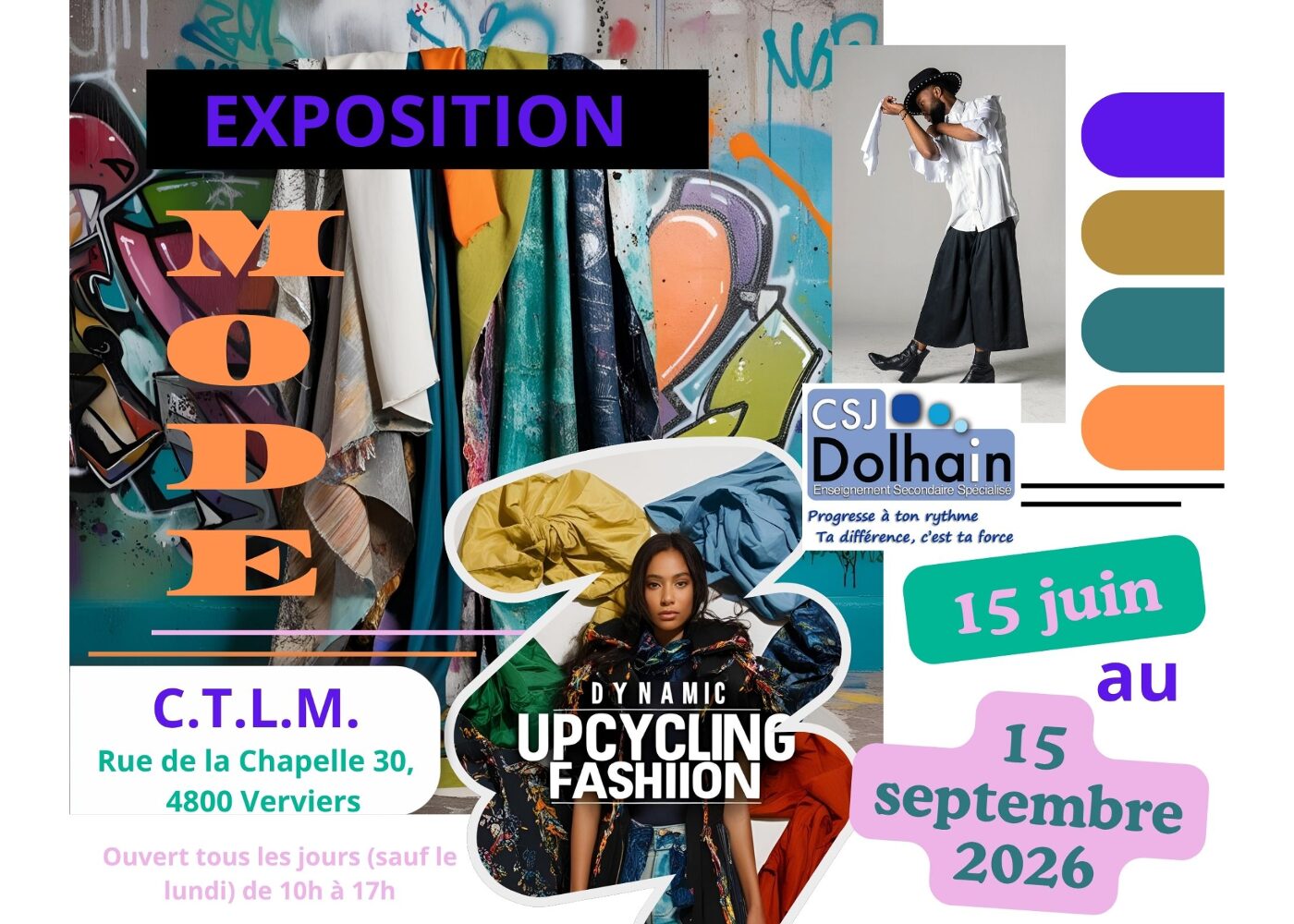 Affiche officielle CTLM : exposition de costumes réalisés "en récup" 2026