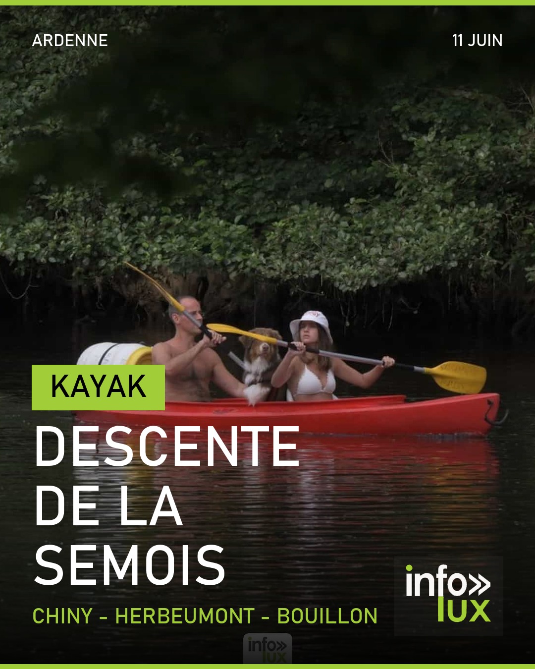 Descente en kayak sur la Semois, activité de plein air phare en province de Luxembourg