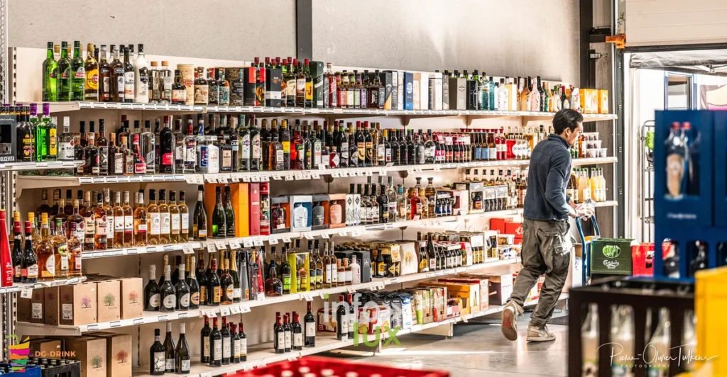Rayons de bières belges chez DG Drink, distributeur en Brabant wallon