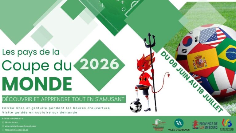 Aubange > Exposition > Exposition dans les bibliothèques de la Ville d’Aubange — « Les pays de la Coupe du Monde 2026 »