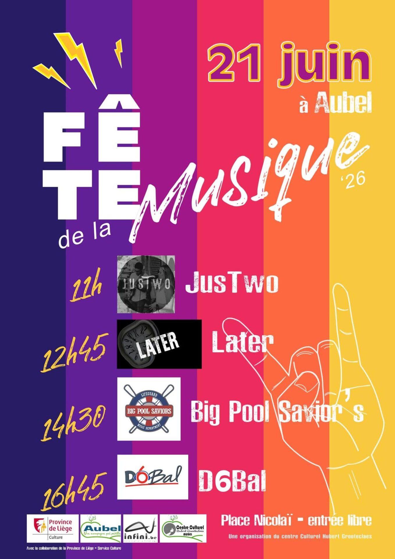 Affiche officielle Fête de la musique à Aubel 2026