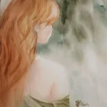 Aquarelle de portrait de Fany Chaveriat, exposition L'Humain a Saint-Hubert
