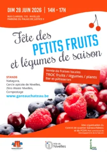 Affiche La Fete des petits fruits 2026 a Nivelles, dimanche 28 juin