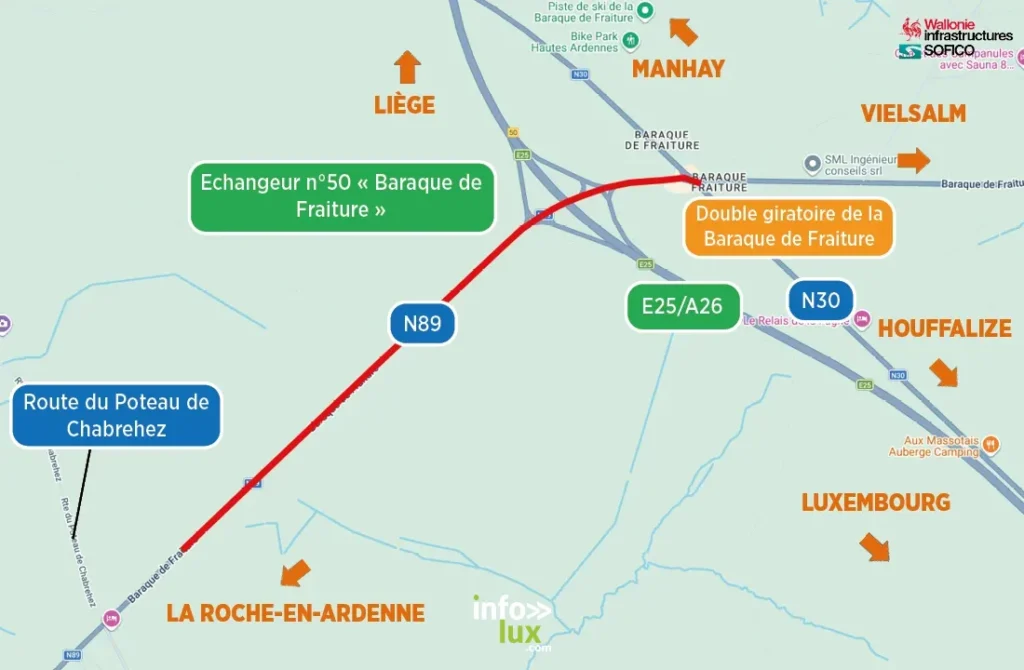 D’importants travaux sur la N89 à la Baraque de Fraiture